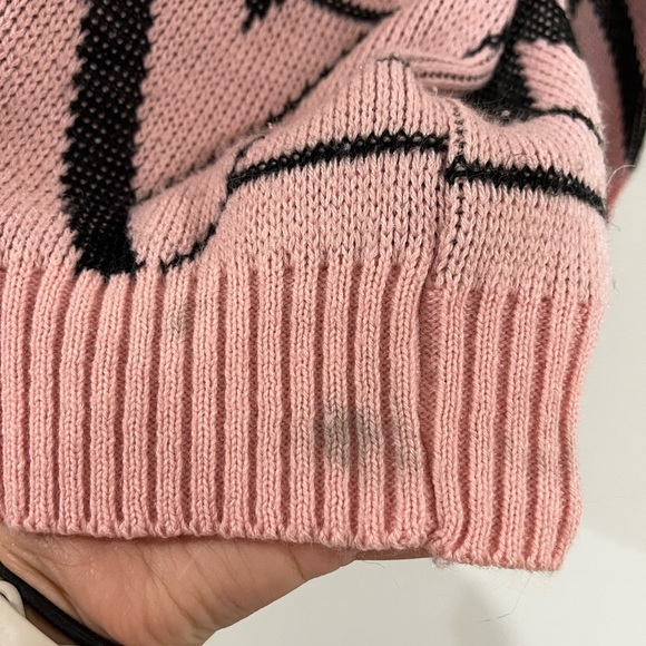 Vintage Pink Geometric Knit Sweater - Picture 3 of 3